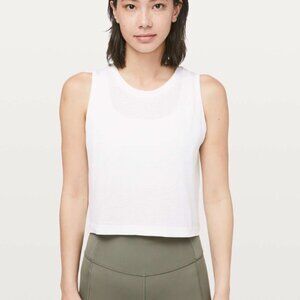 Lululemon Breeze By Muscle Crop Tank | White
